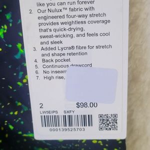 BASE PACE 25" HIGH RISE LEGGING SZ 2